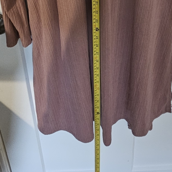 Maurices Long Ribbed Cardigan in Dusty Pink - Picture 8 of 10